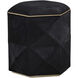 Ashanti 18 inch Gold / Black Storage Ottoman, Small